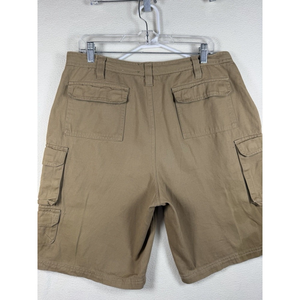 Rugged Wear‎ Mens Khaki Cotton Cargo Shorts Size 34 Tan Utility Hiking 16000MEN - Picture 14 of 15